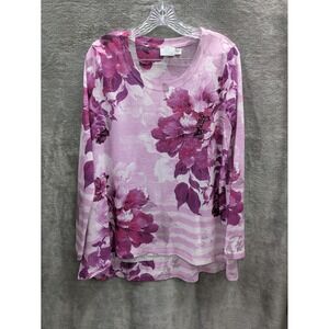 Romantic Top Women's‎ Medium Floral Feminine Pink Casual Boho Artsy